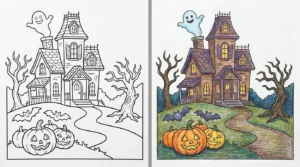 spooky coloring pages