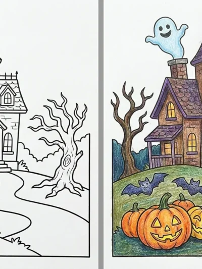 Spooky coloring pages