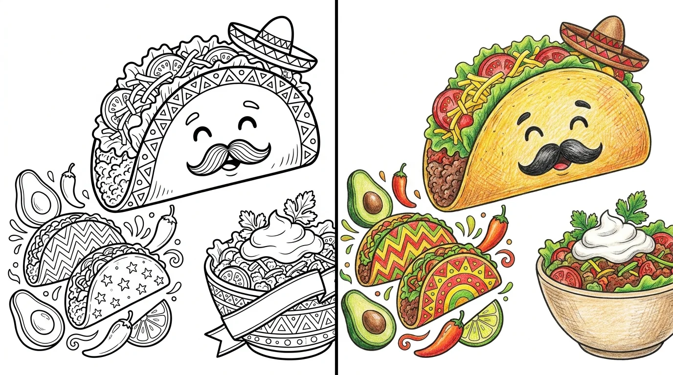 39 Taco Coloring Pages (Free PDFs)