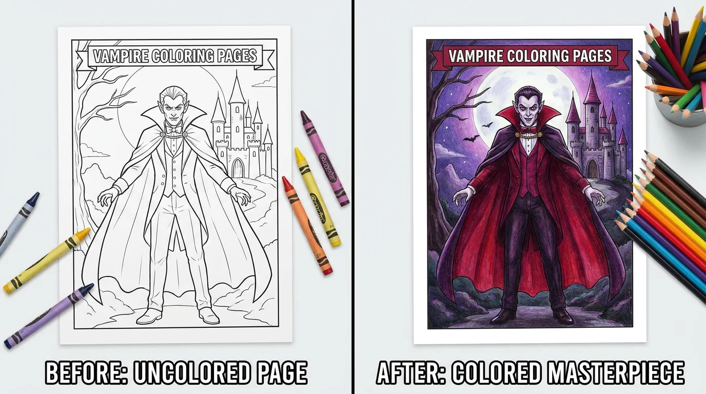 40 Vampire Coloring Pages (Free PDFs)