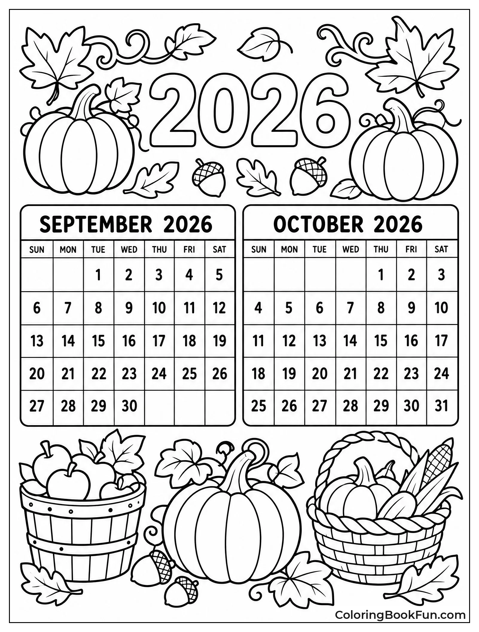 Pumpkins and Harvest Baskets