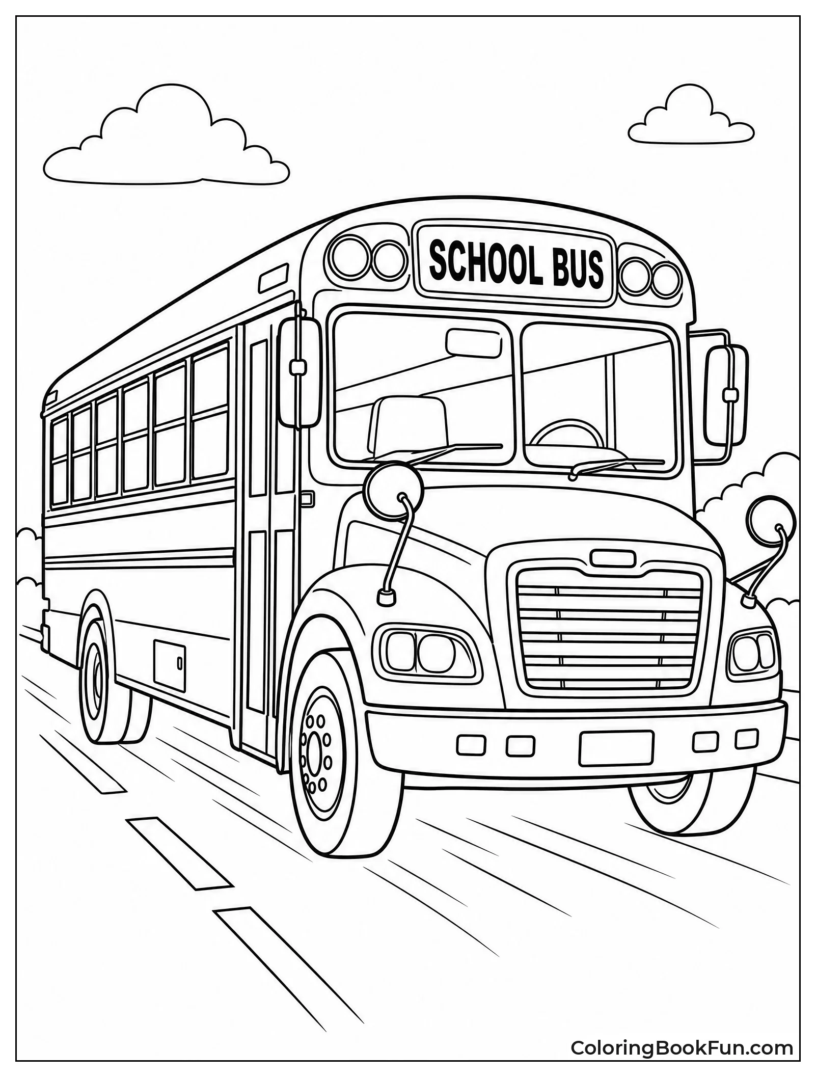 Bus Drives Forward with Motion