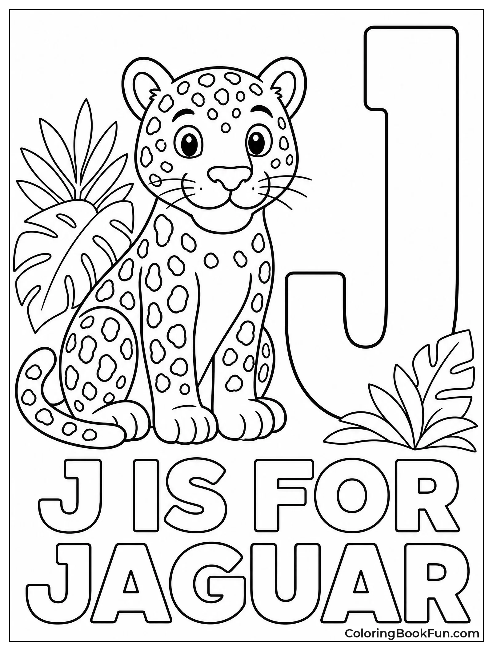 Jaguar Sitting by Letter J