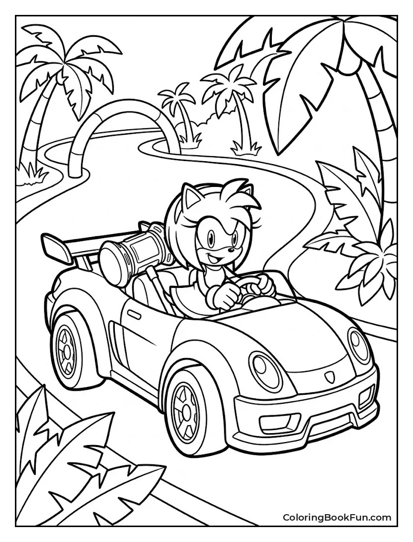 Amy Driving Pink Car