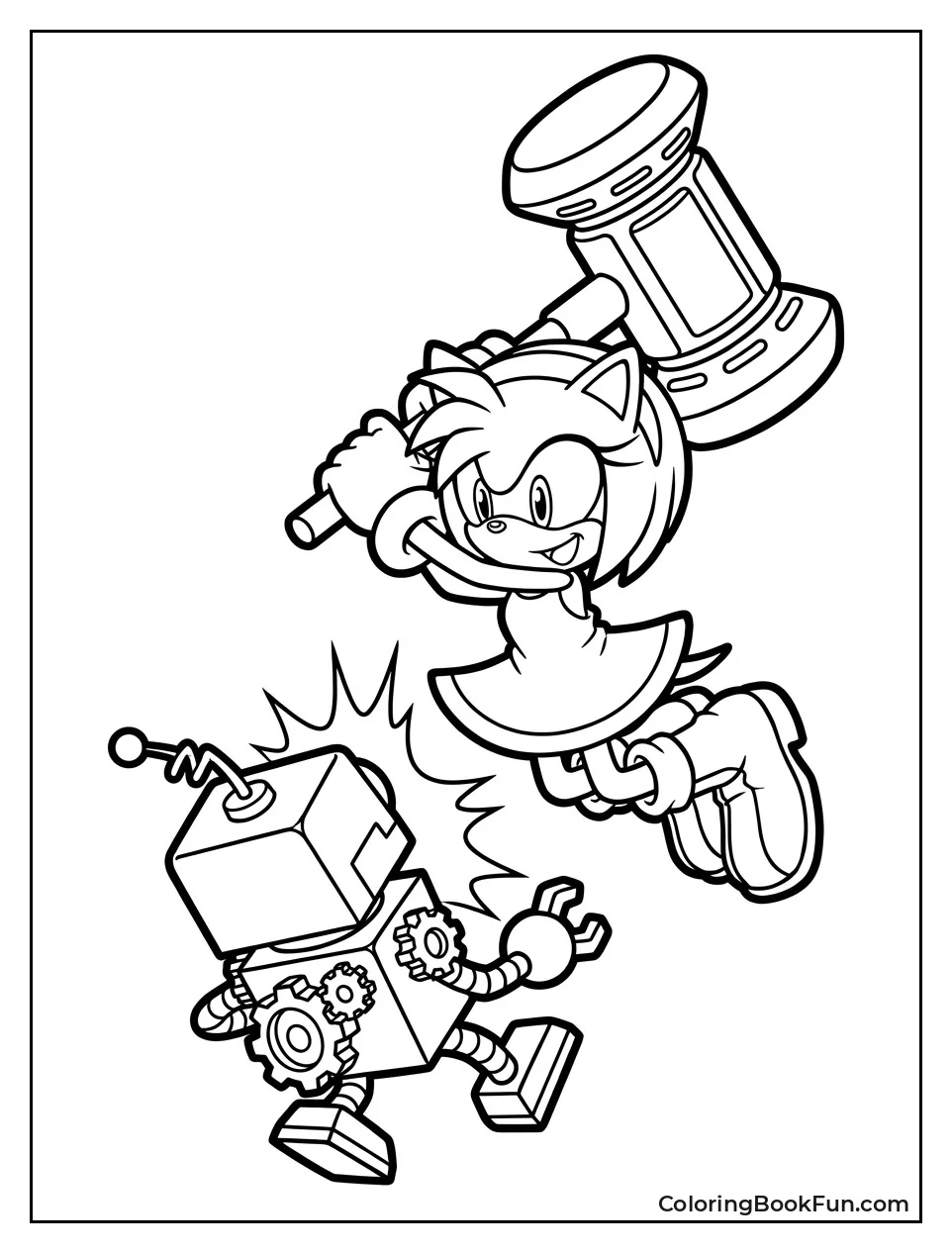 Amy Jumping to Smash Robot