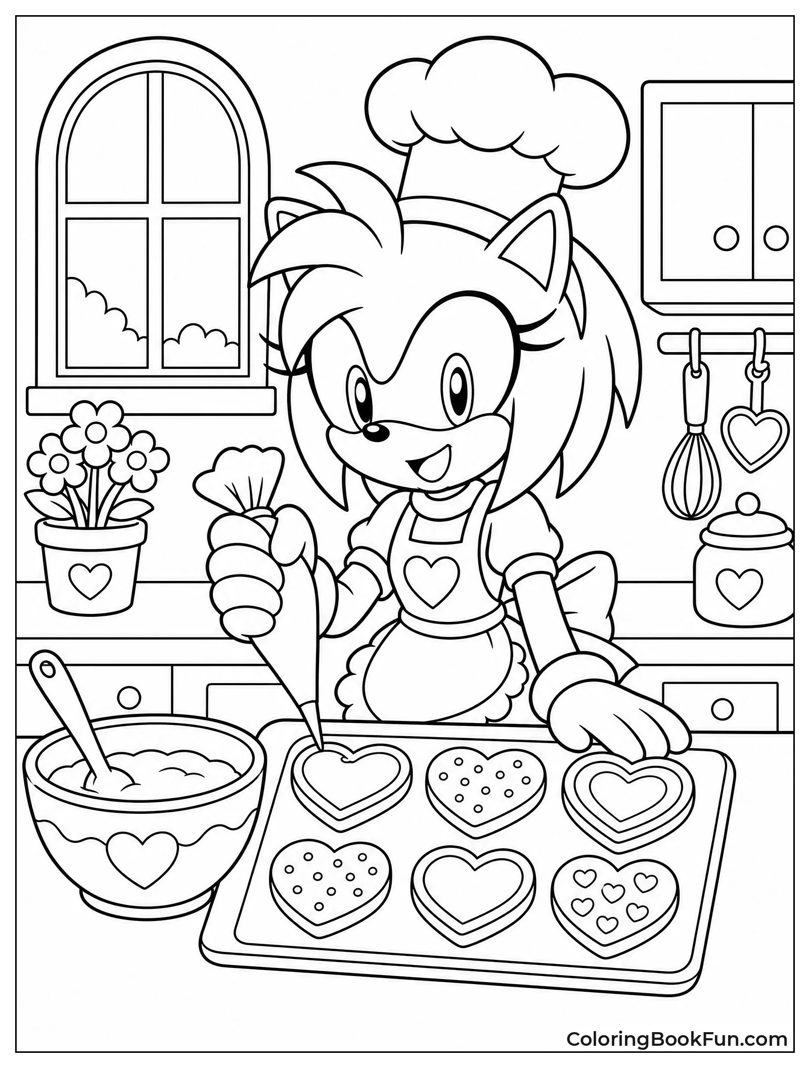 Amy Decorating Heart Cookies