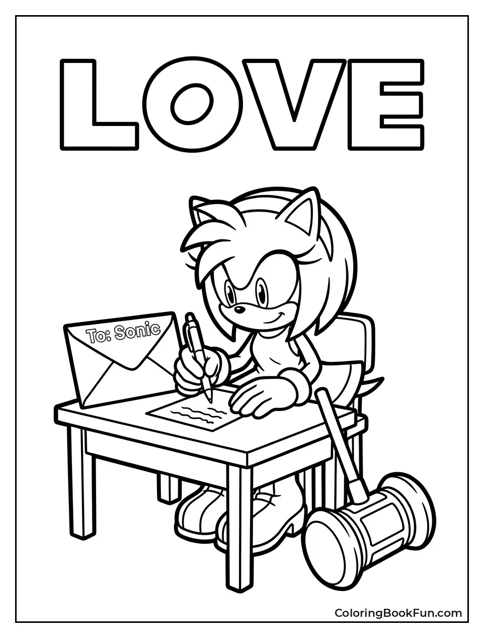 Amy Writing Valentine Letter