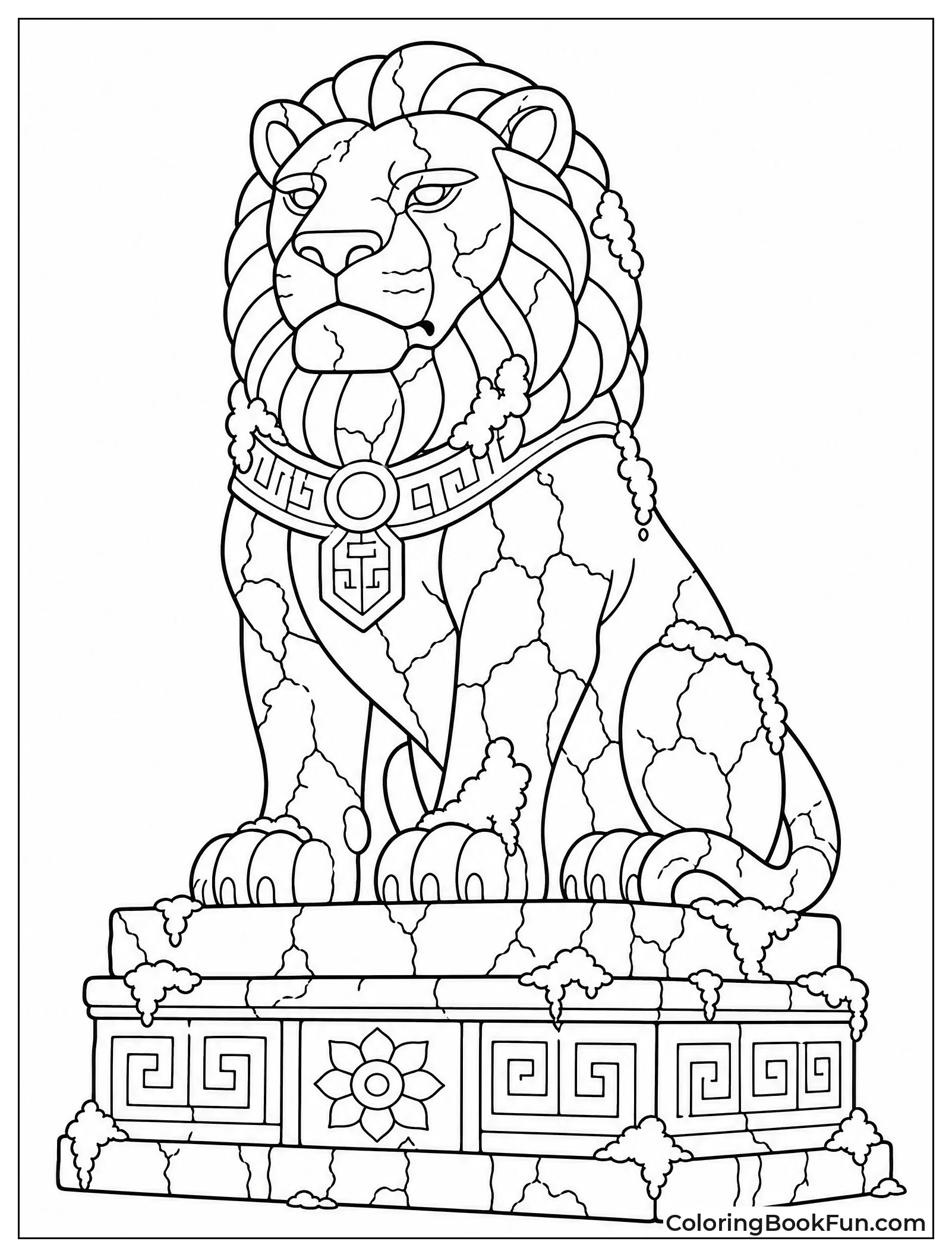 Ancient Stone Lion Statue