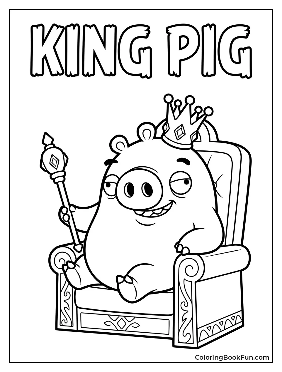 King Pig Sits on Throne