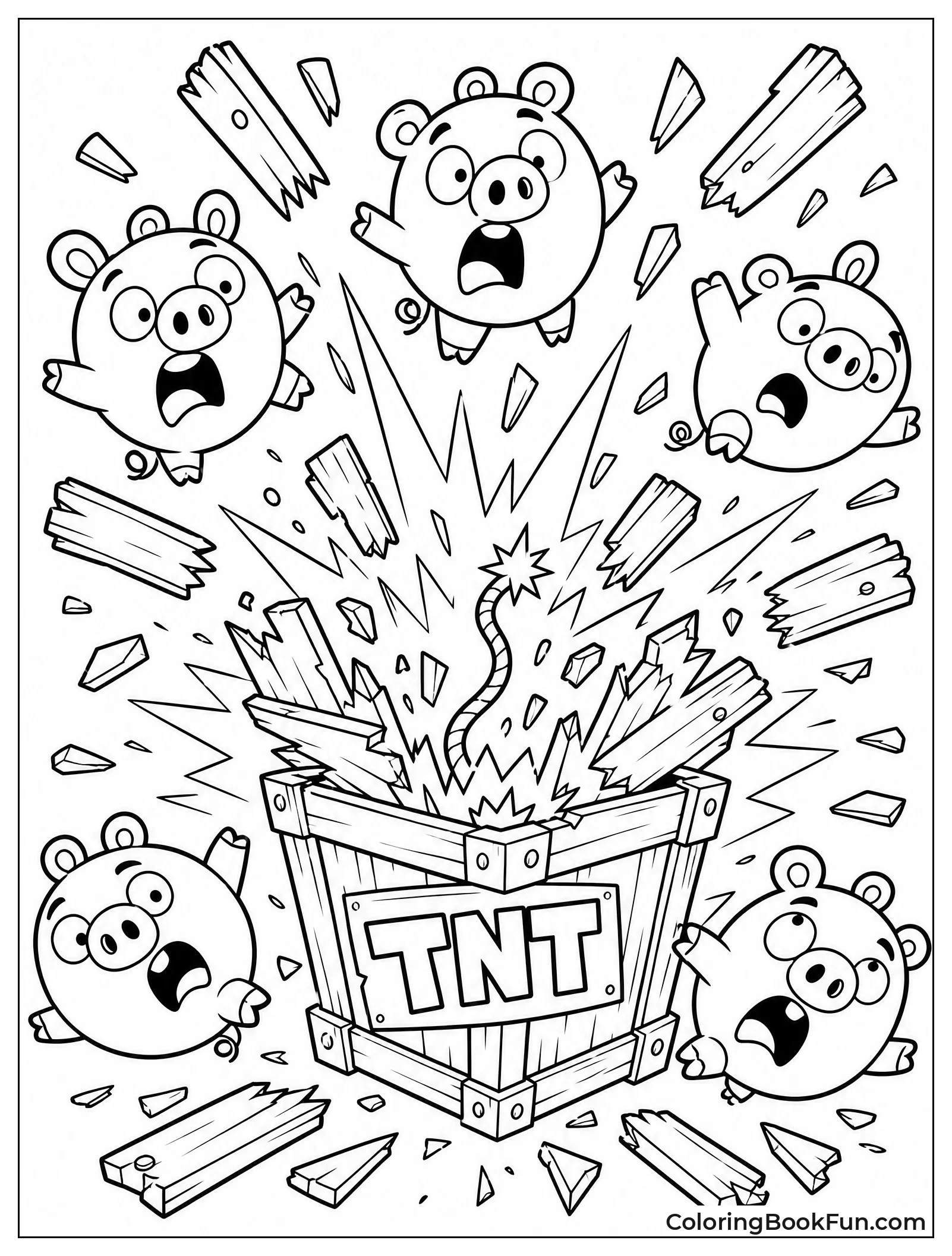 Tnt Crate Bursts with Debris