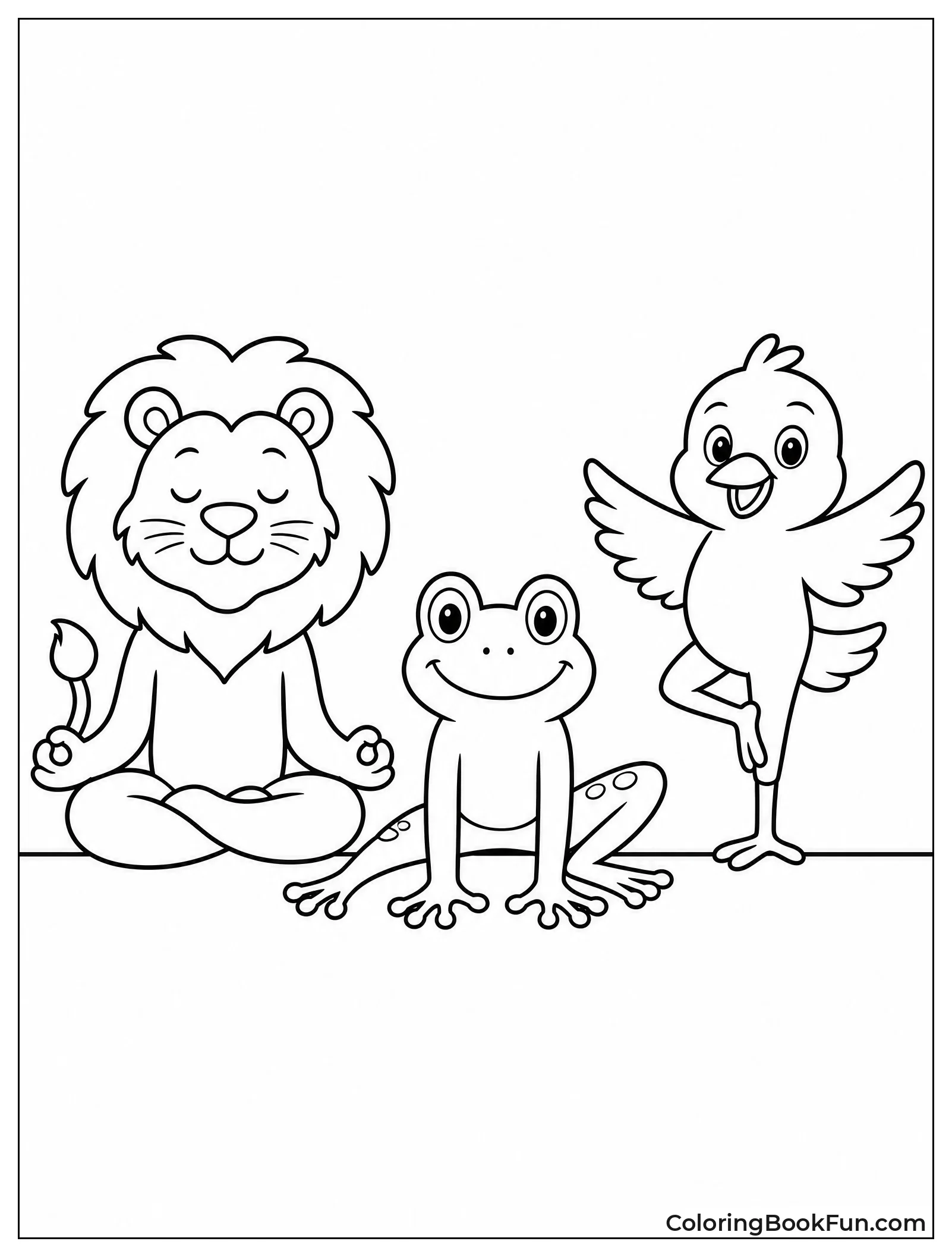 Animals Having a Yoga Party