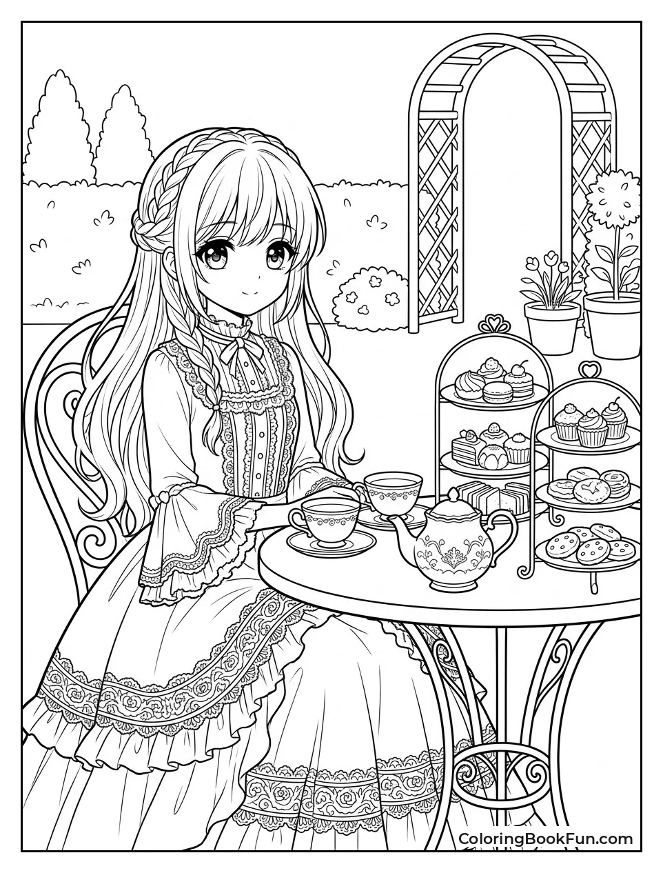 Girl at Fancy Garden Tea Party