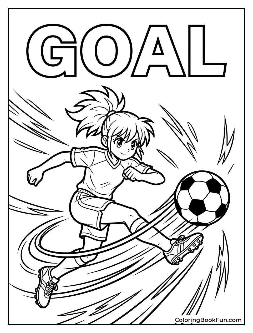 Girl Kicking Soccer Ball Fast