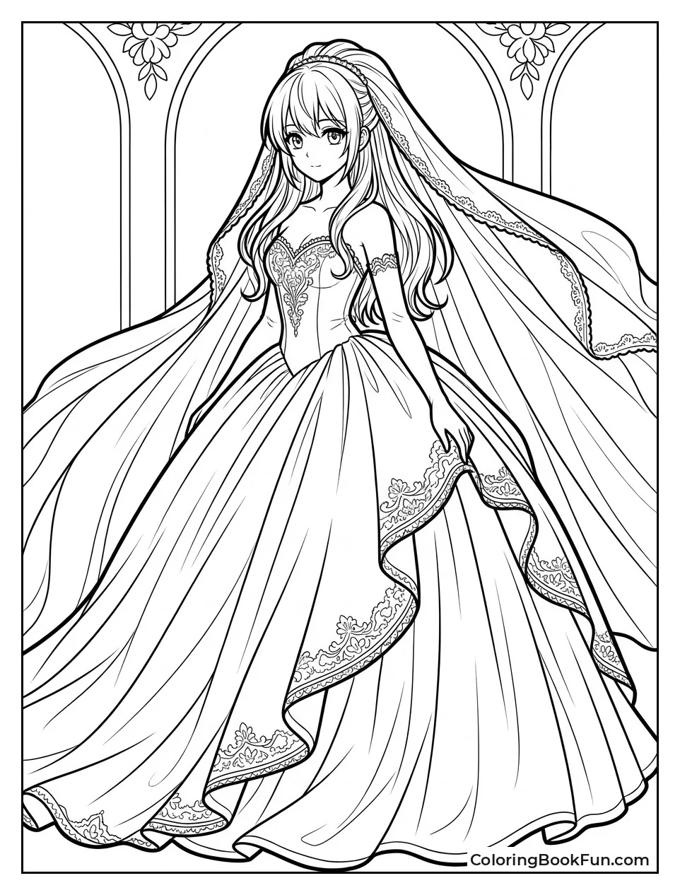 Girl in Ornate Wedding Dress