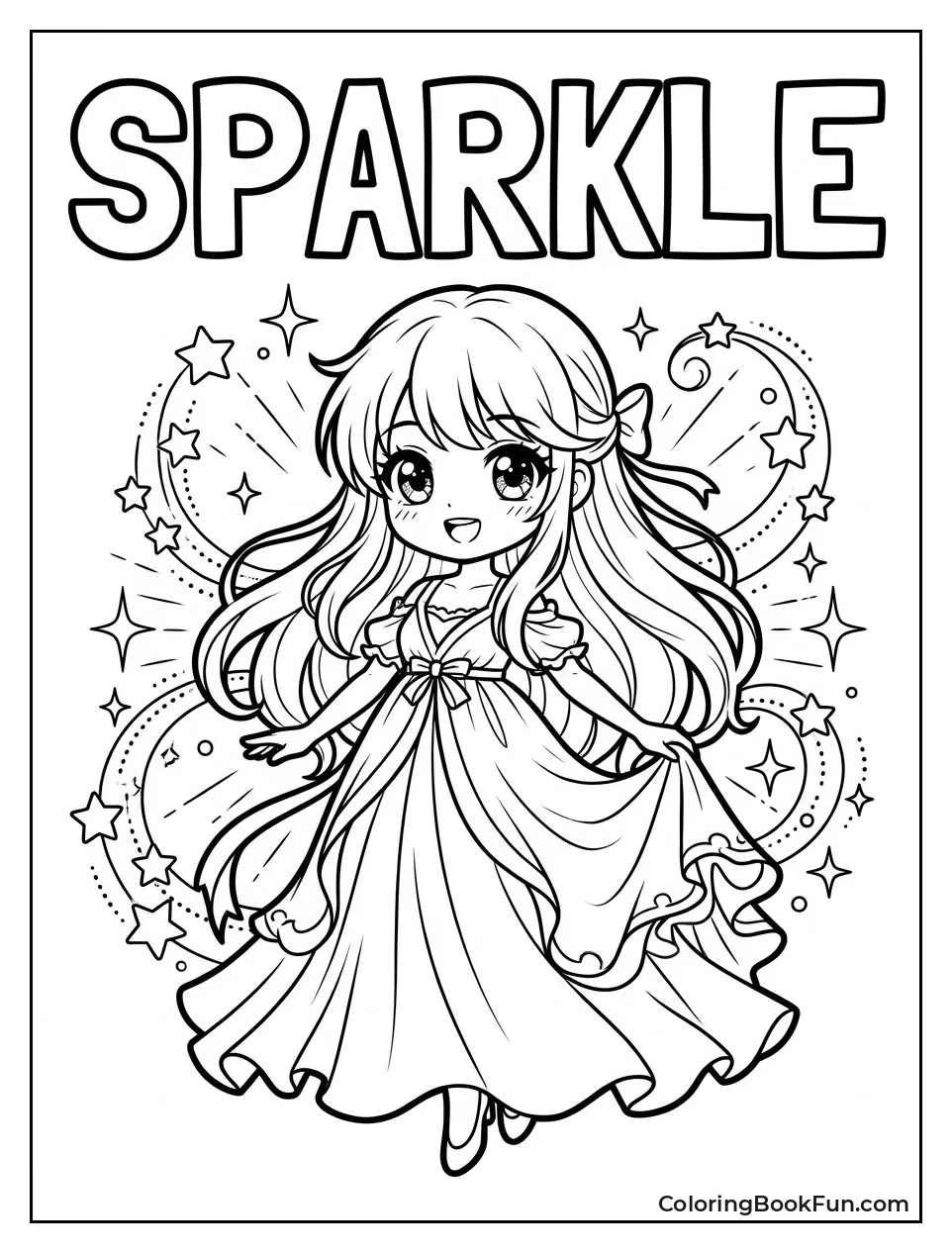 Sparkly Girl with Magic Effects