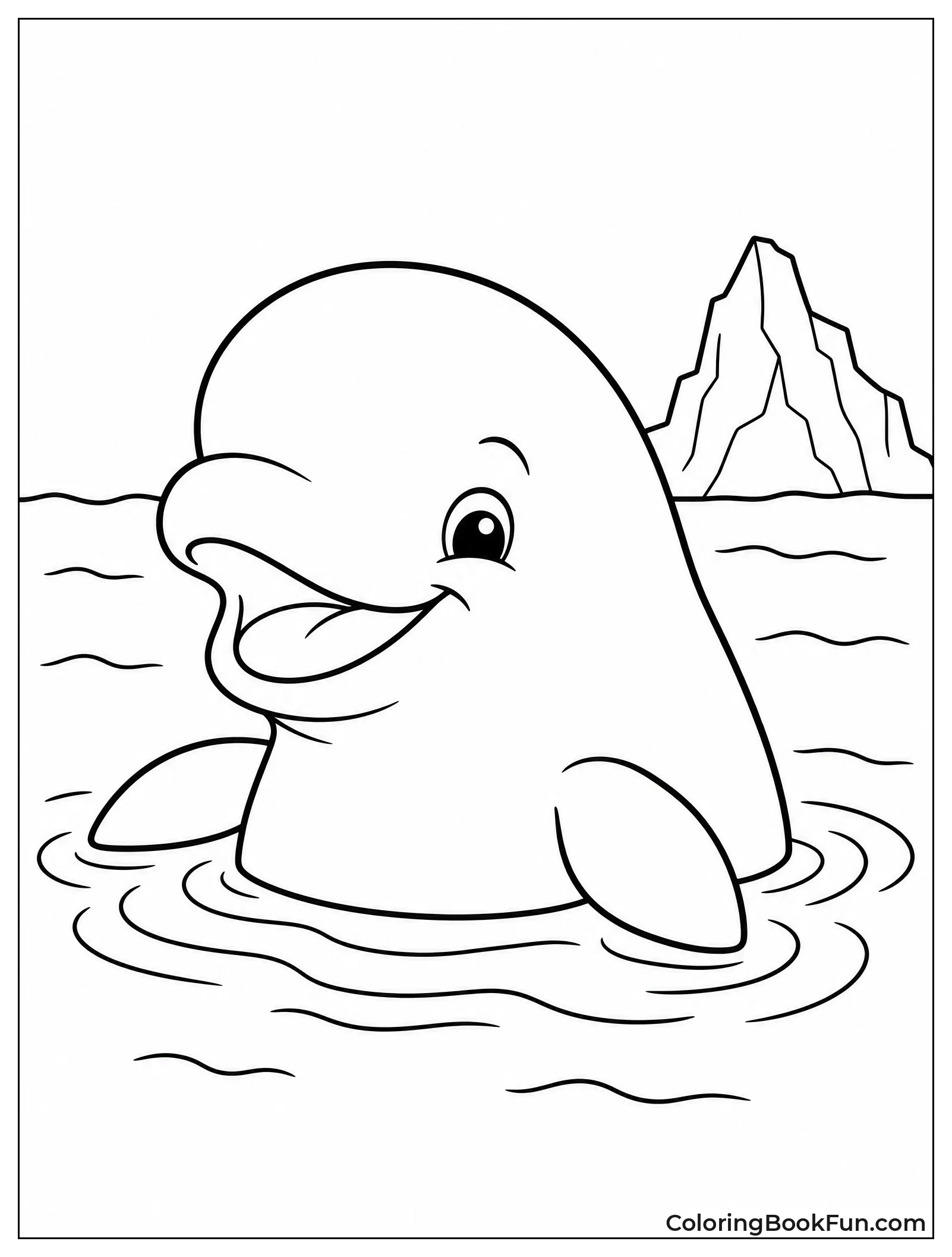 Beluga Whale Smiling in Water