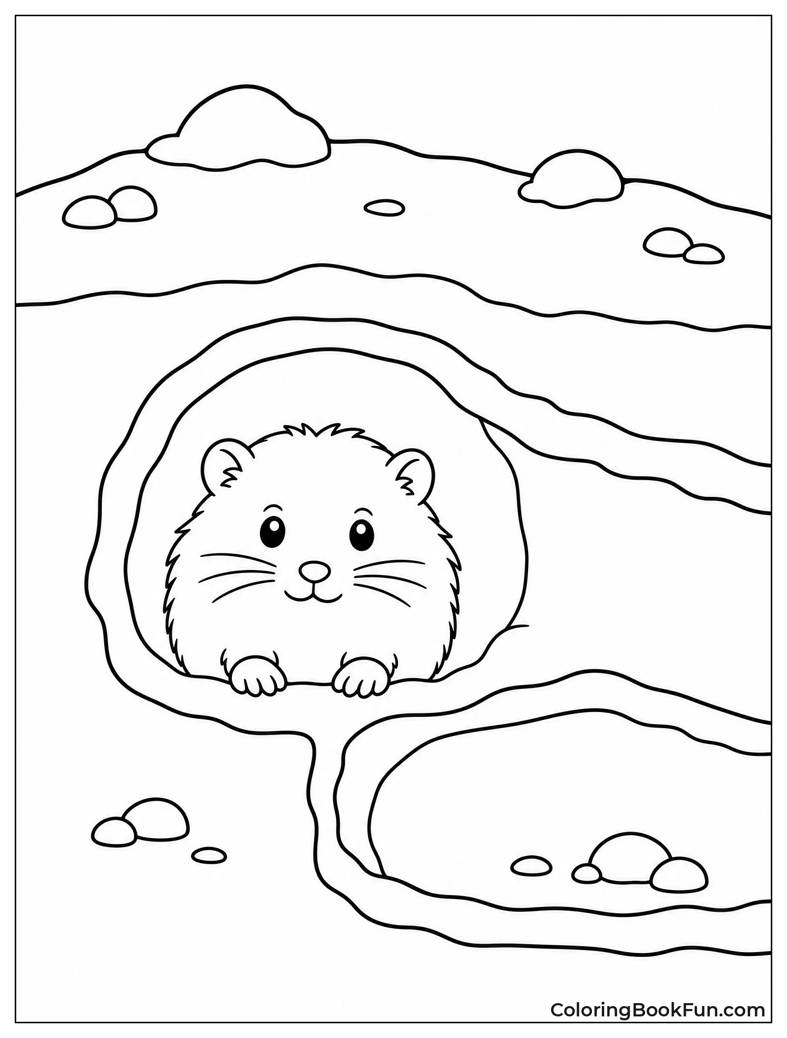 Lemming Peeking from Snow Tunnel