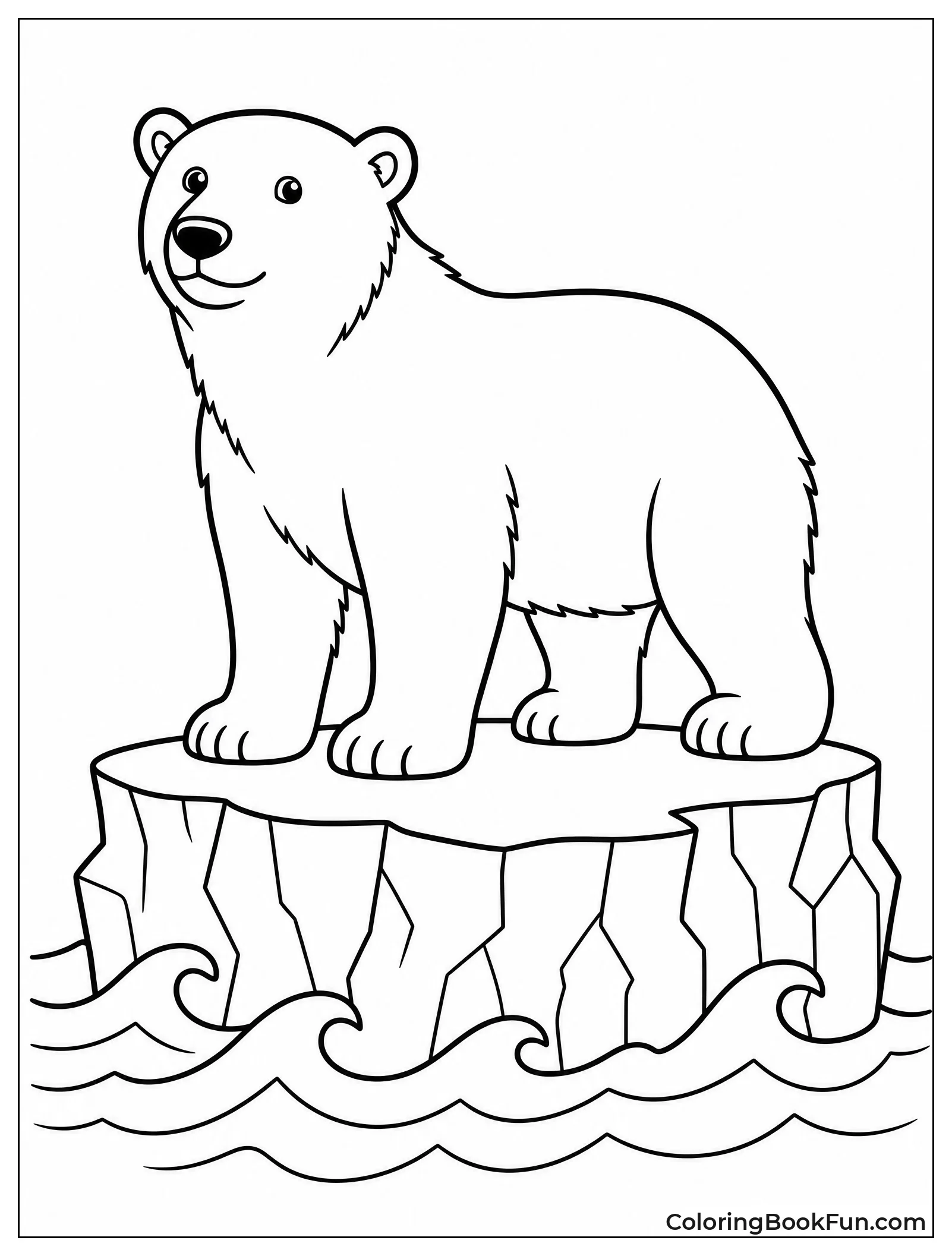Bear Standing on Snowy Iceberg