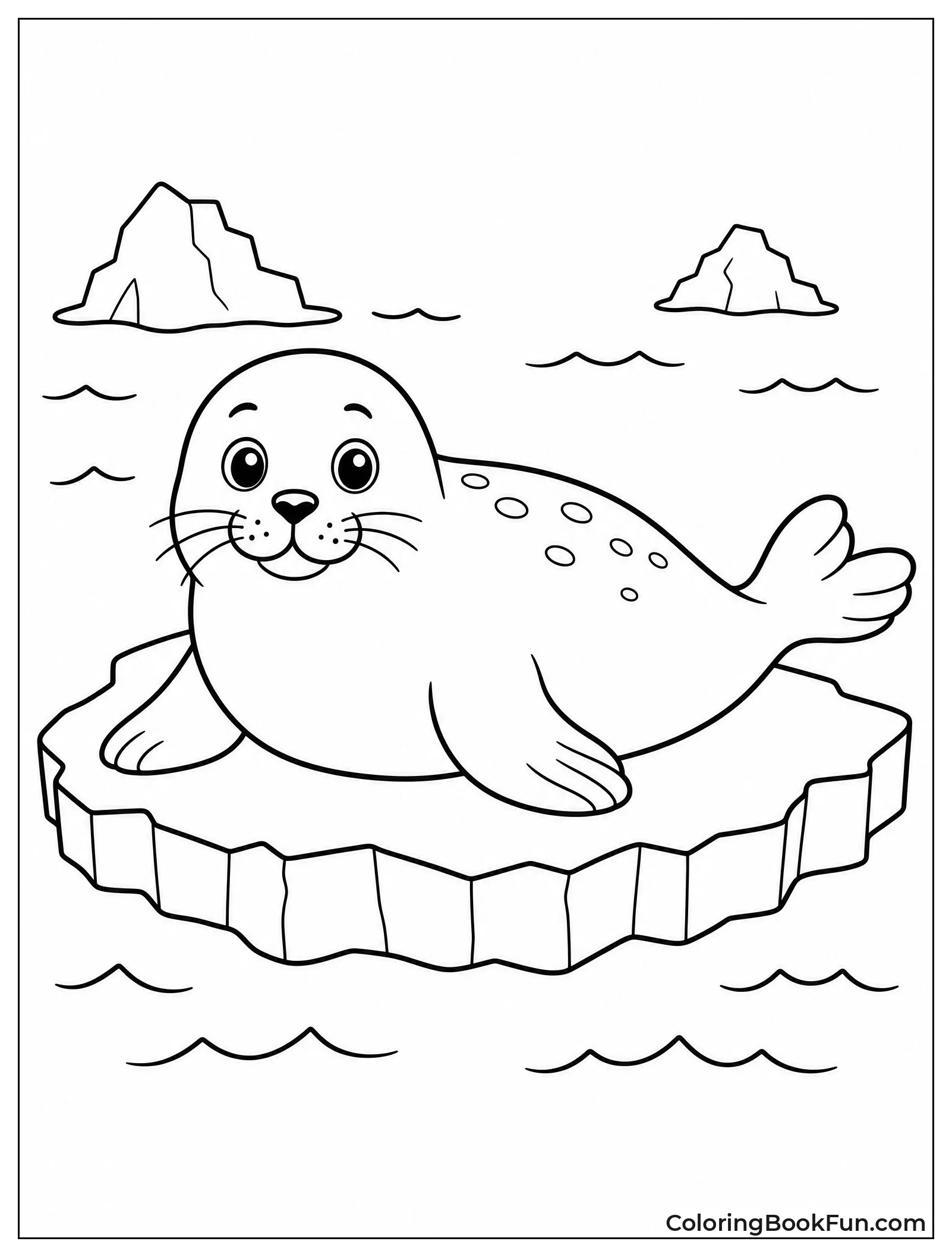 Seal Lounging on Floating Ice
