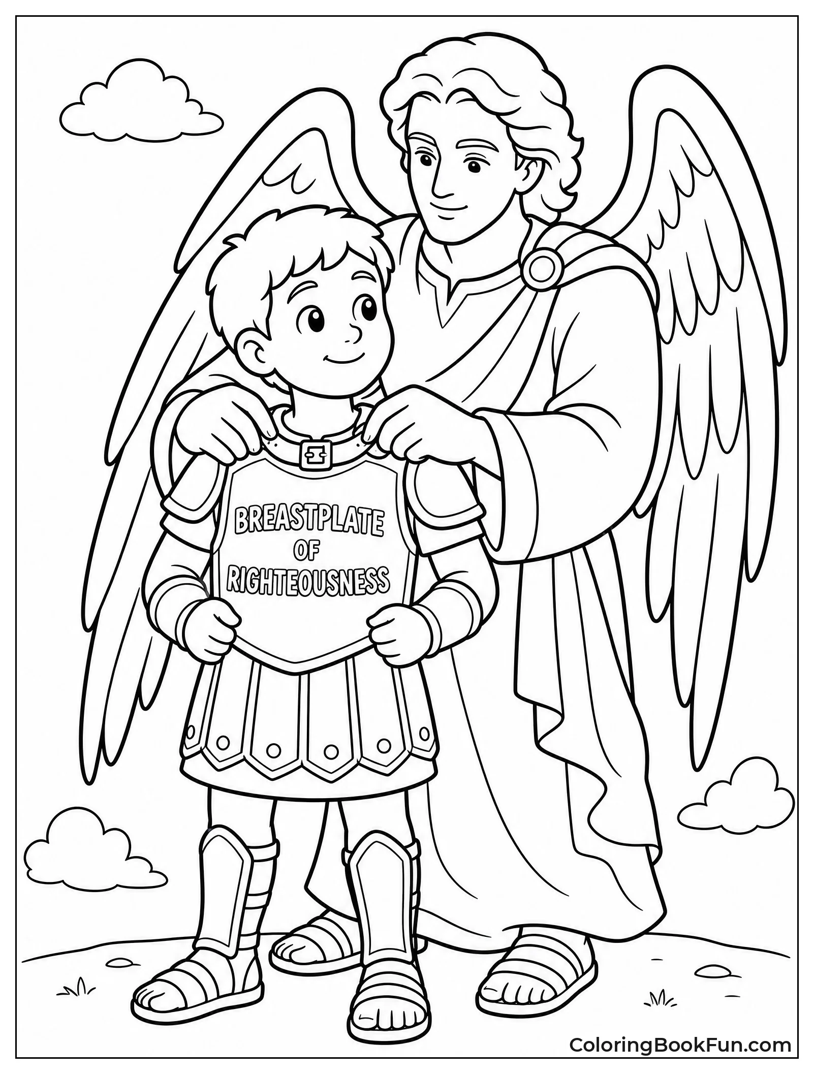 Angel Helping Fasten the Breastplate