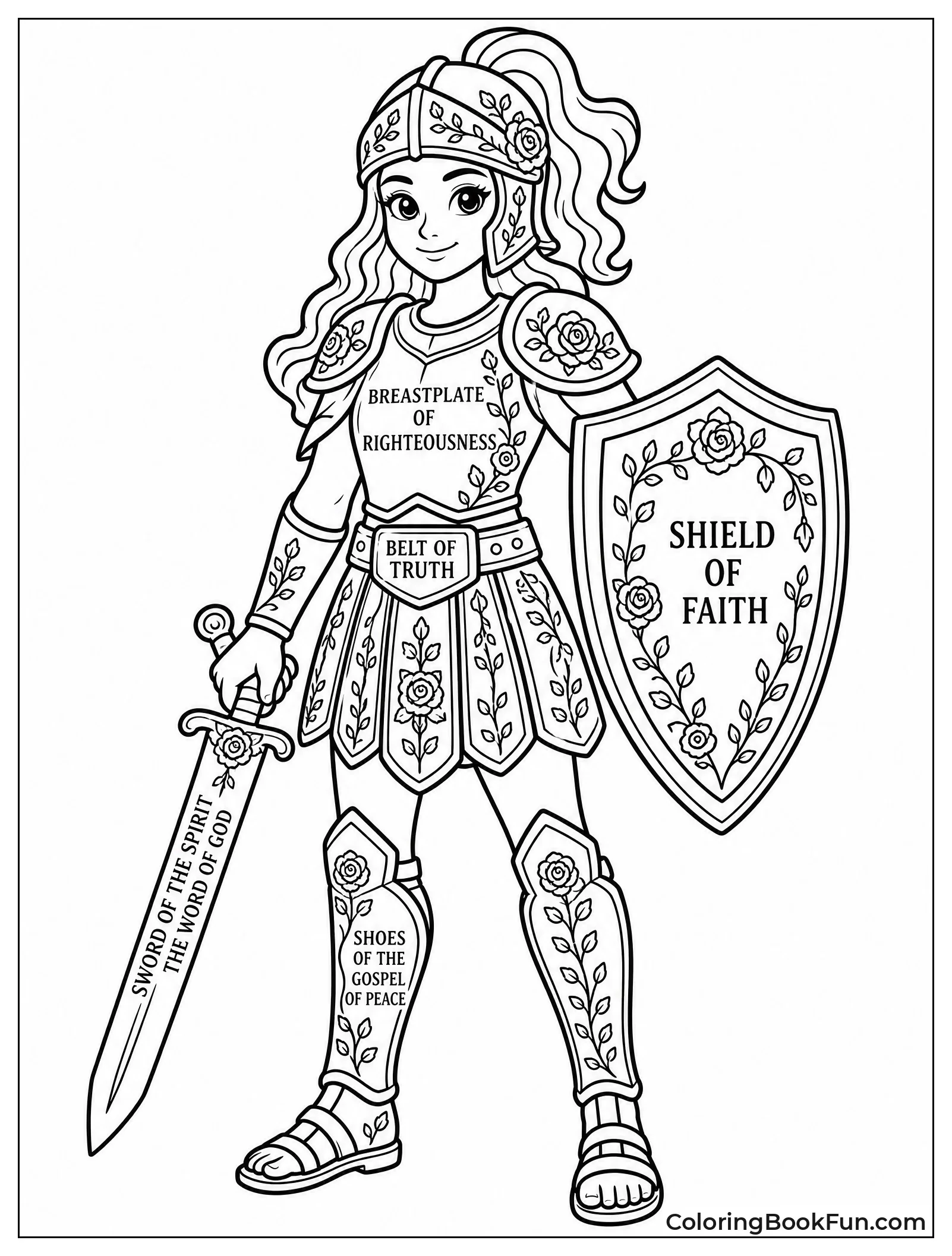 Armor Decorated with Flowers and Vines