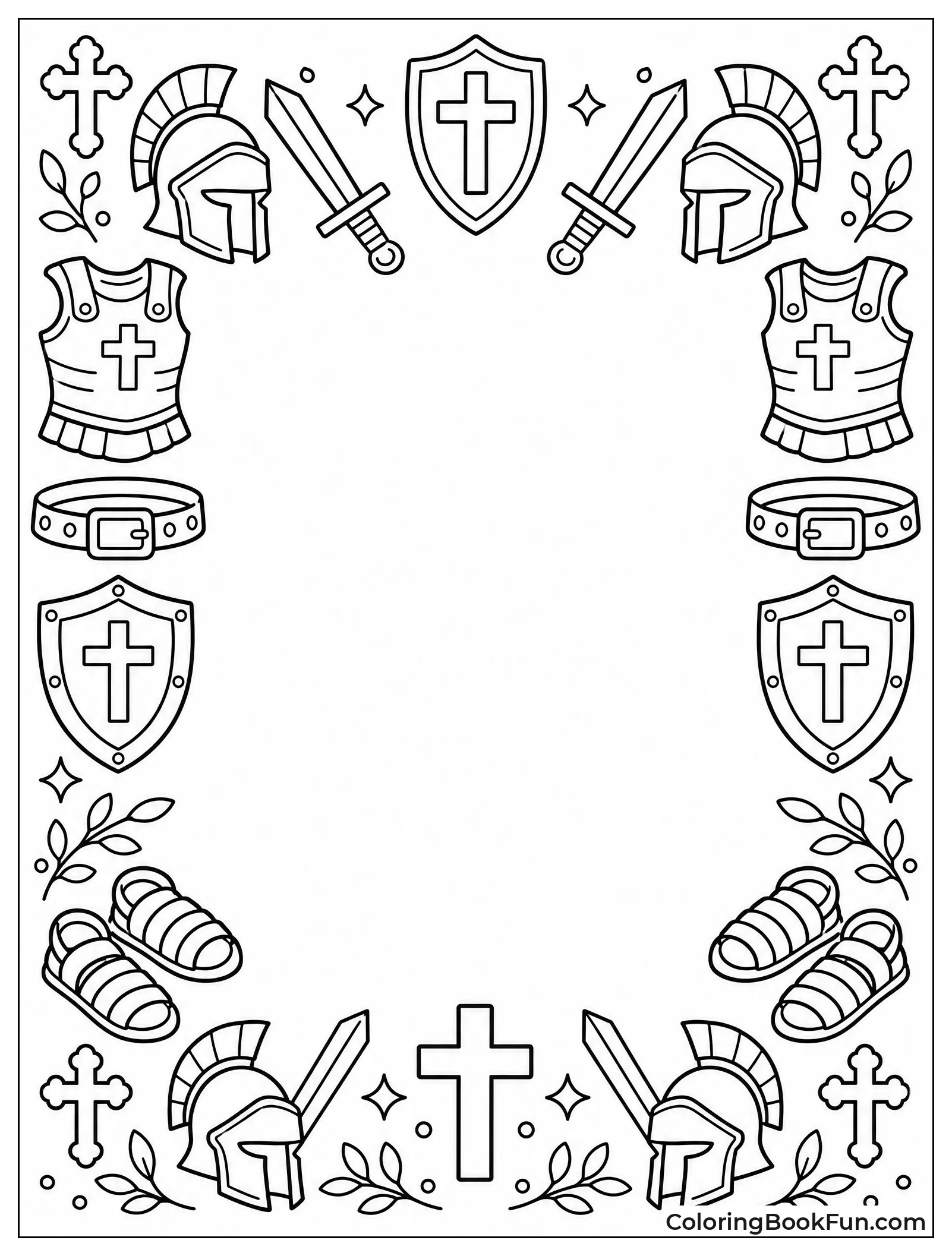 Border with Armor and Crosses