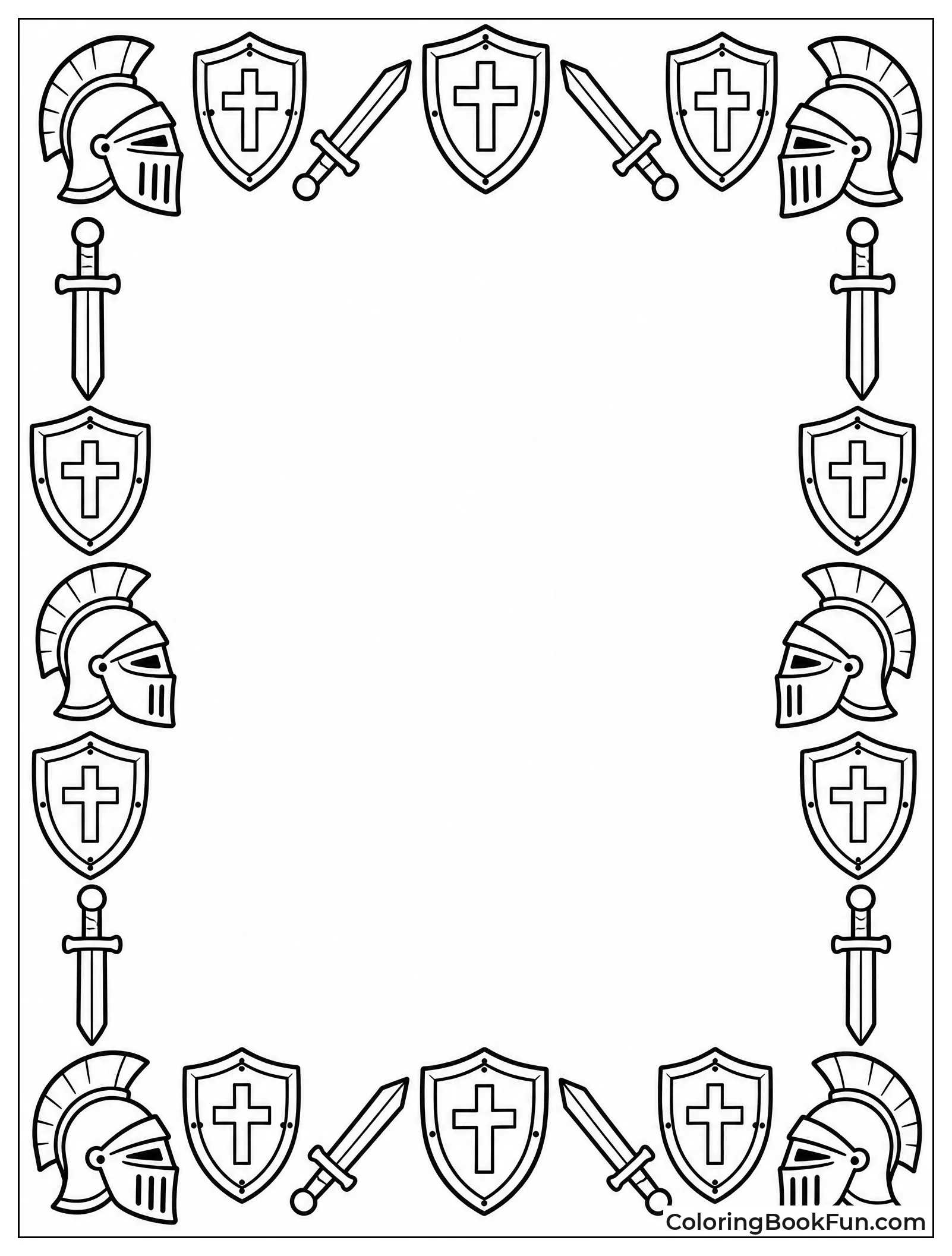 Border of Helmets Shields and Swords