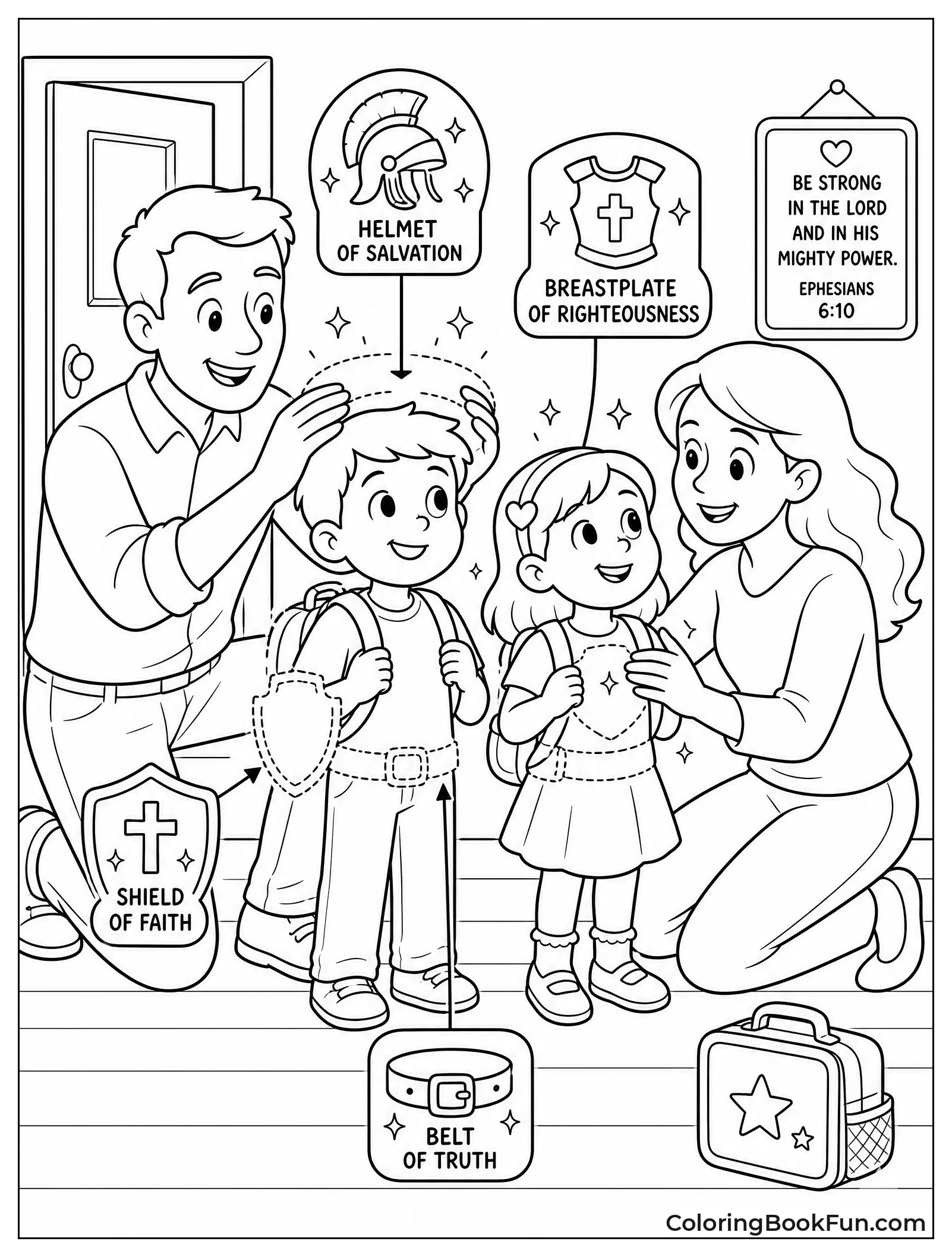 Family Putting on Armor Together