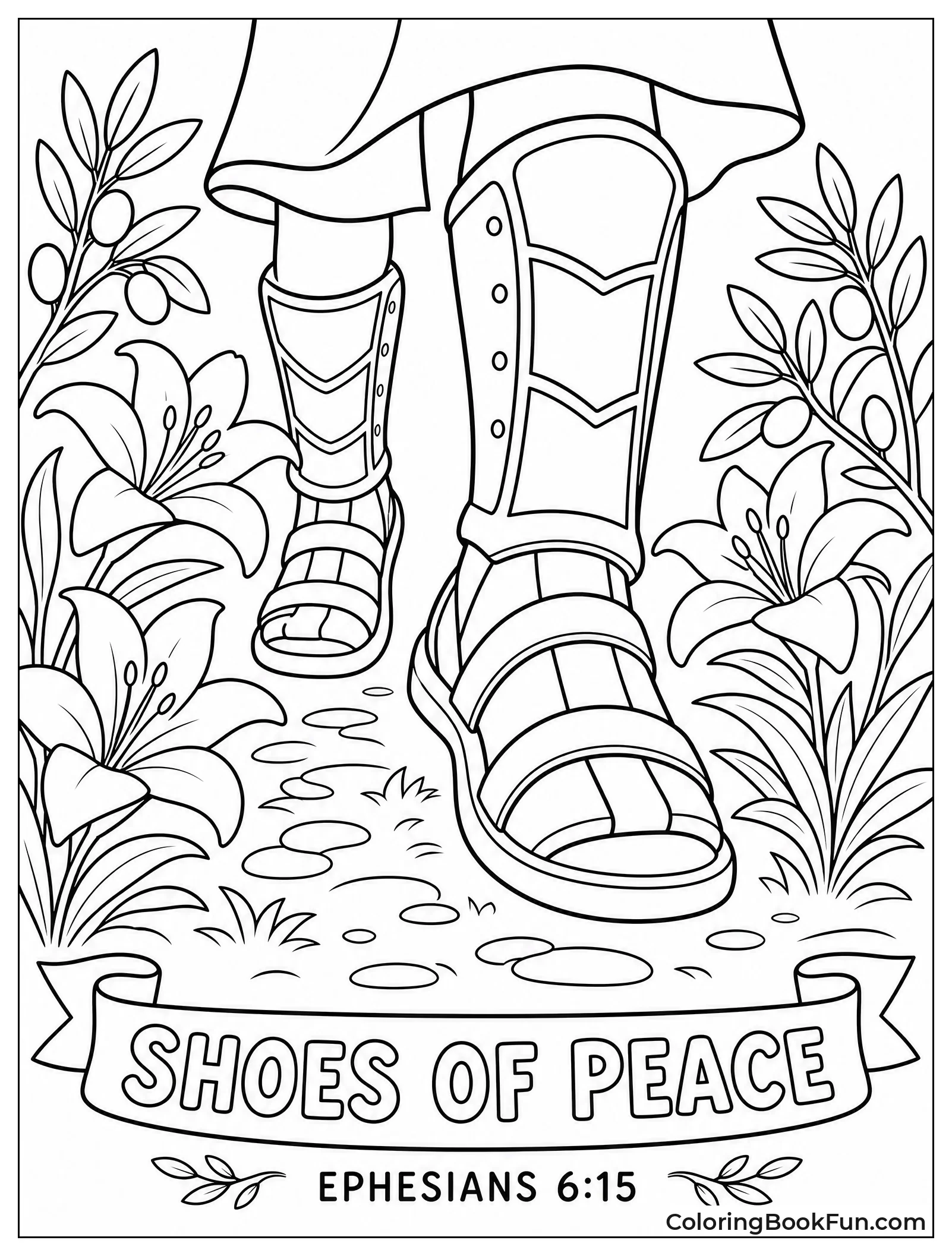Shoes of Peace in Garden