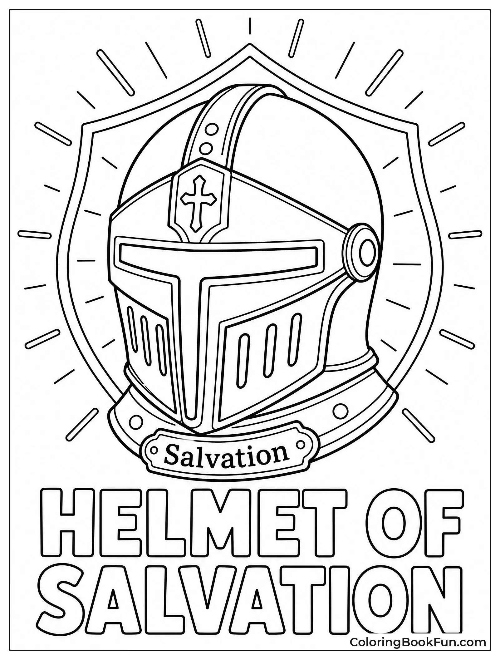 Helmet of Salvation with Light Rays