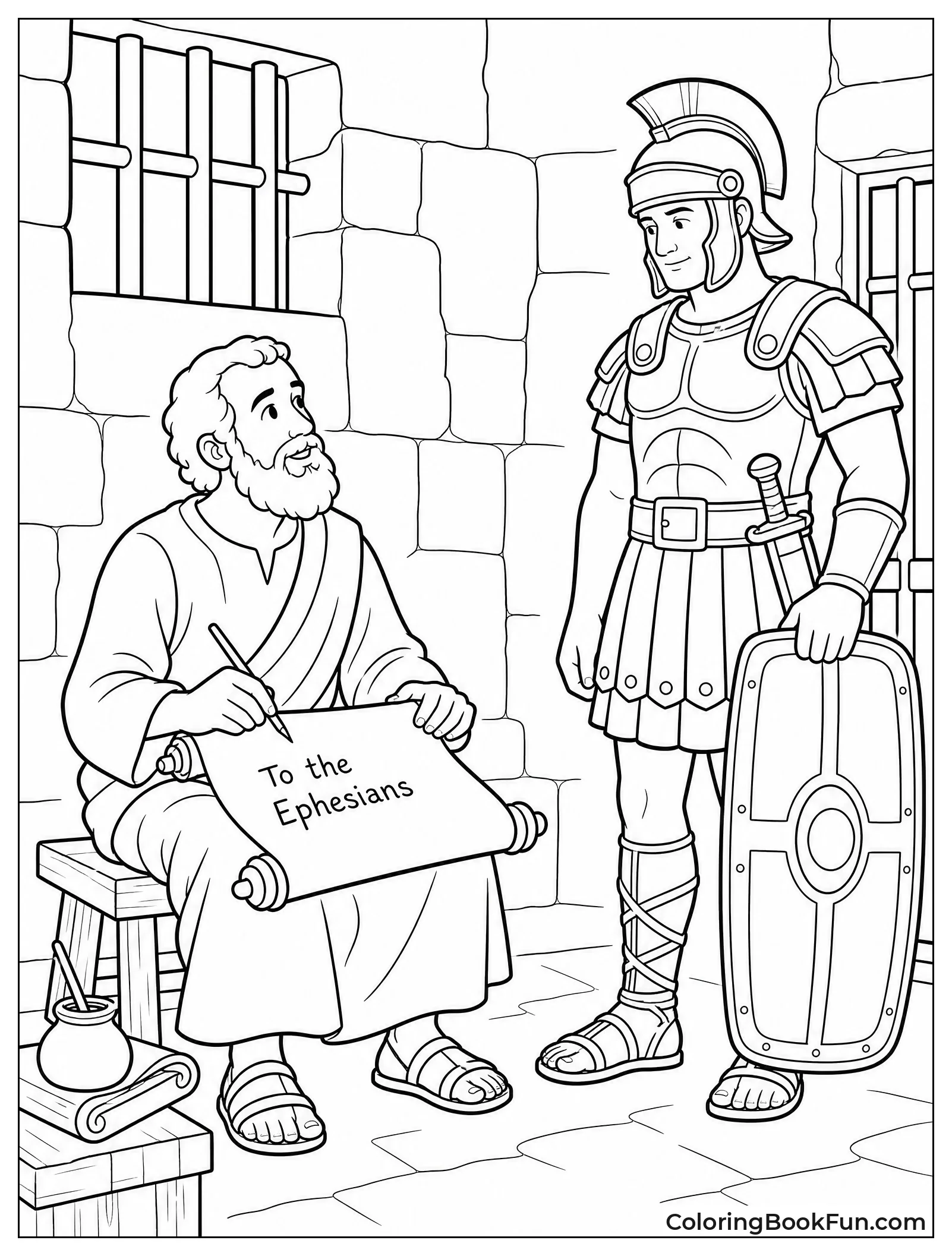 Paul Writing in Prison Cell