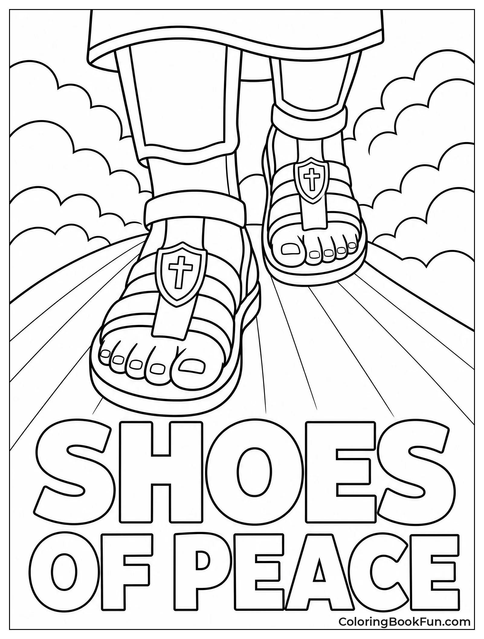 Feet Walking in Shoes of Peace