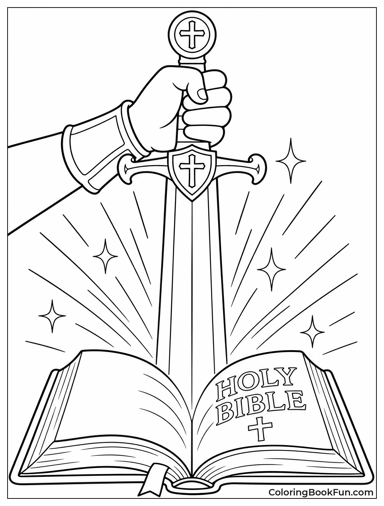 Hand Holding Sword from Bible