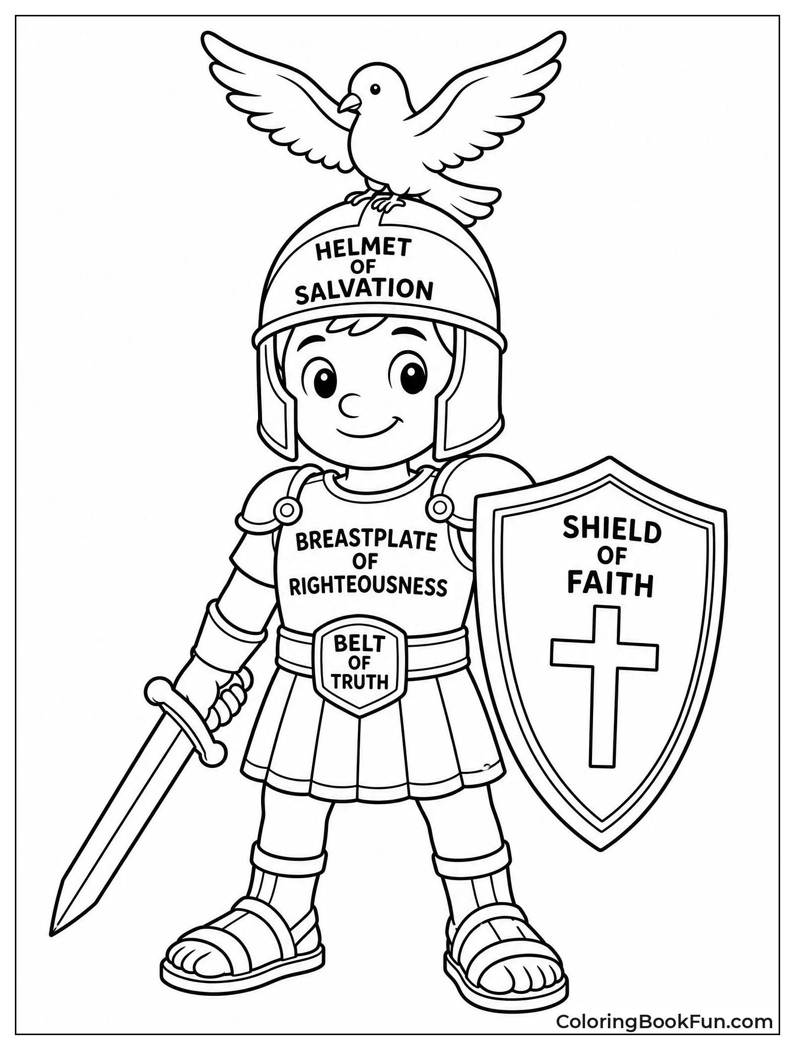 Dove Landing on Helmet of Salvation
