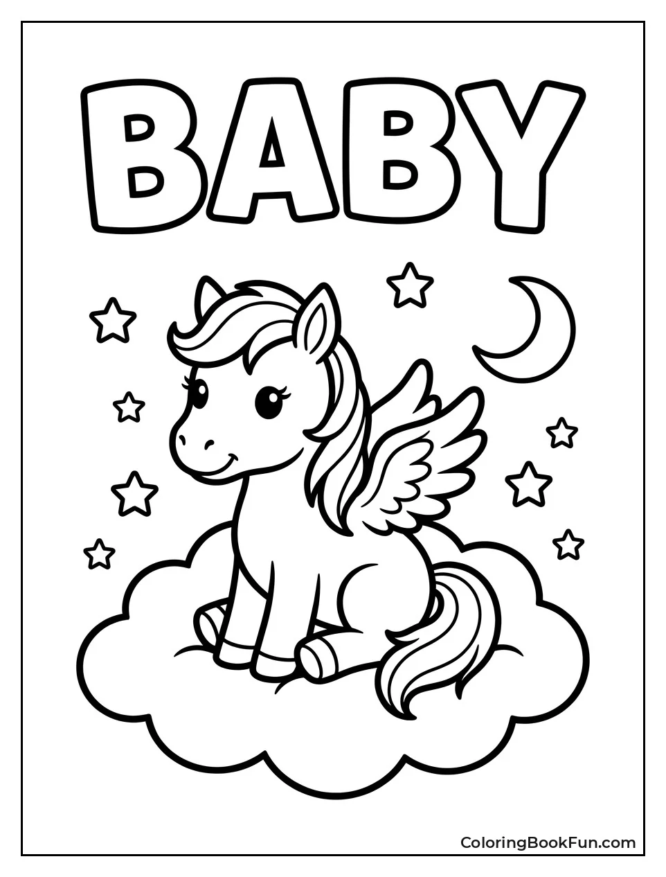 Baby Pegasus Resting on a Cloud