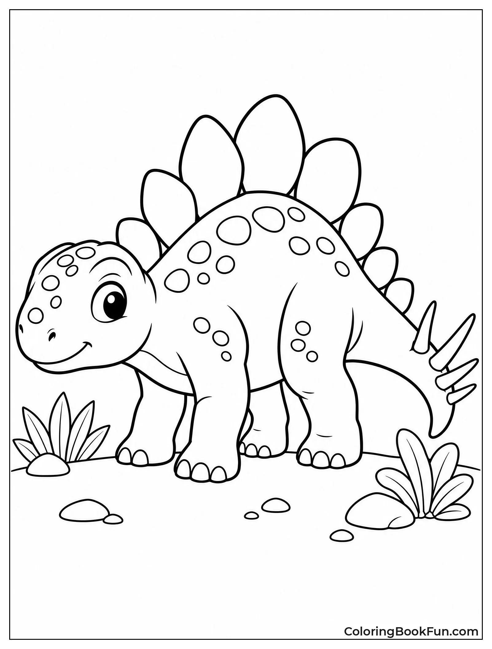 Curious Baby Stegosaurus Face Close Up