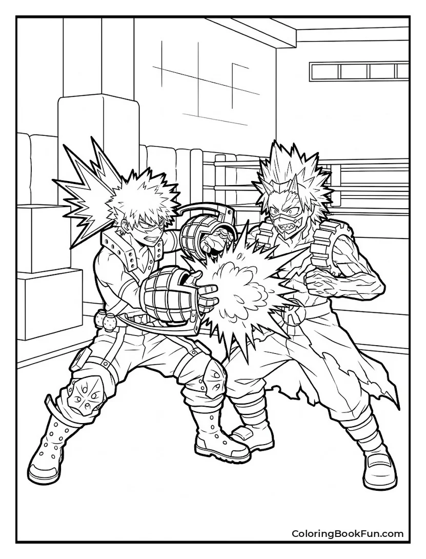 Bakugo Sparring with Kirishima