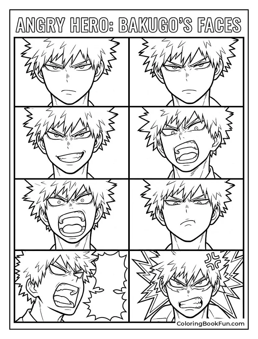 Bakugo Making Many Angry Faces