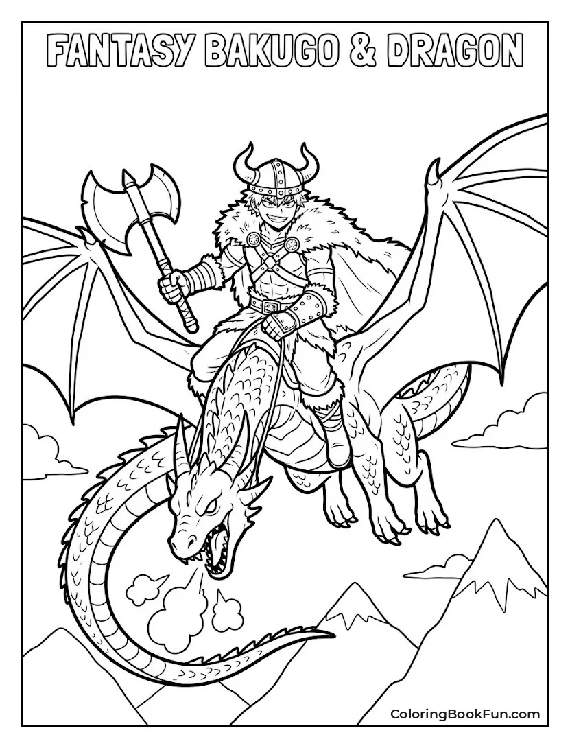 Bakugo Riding a Fierce Dragon