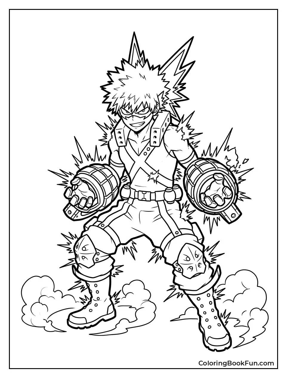 Bakugo Covered in Tiny Needle Explosions