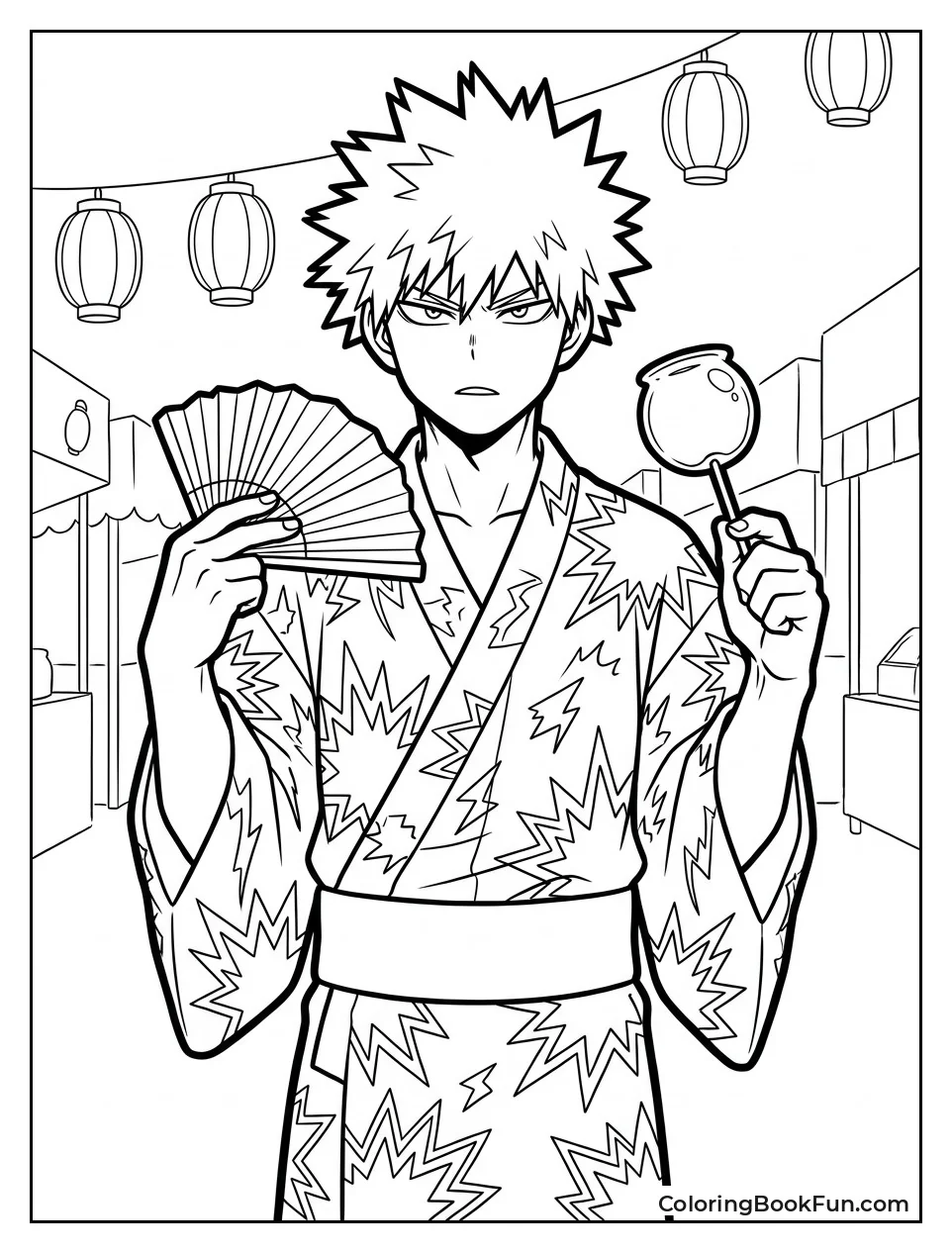 Bakugo Wearing a Summer Kimono