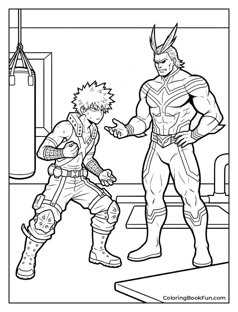 Bakugo Training with All Might