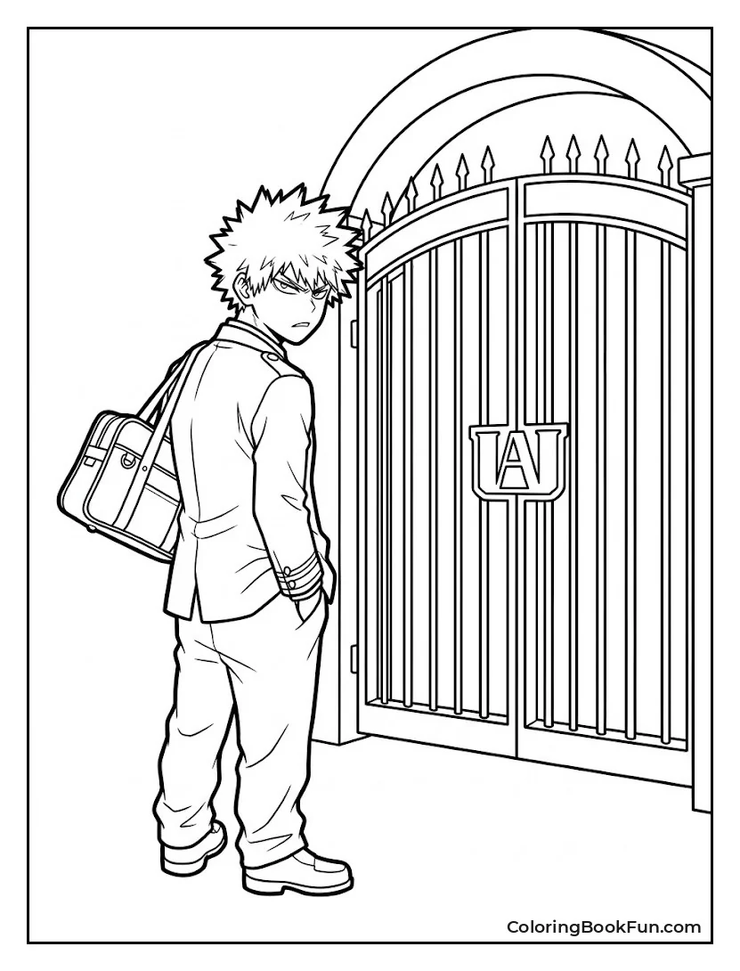 Bakugo Arriving at U A Gates