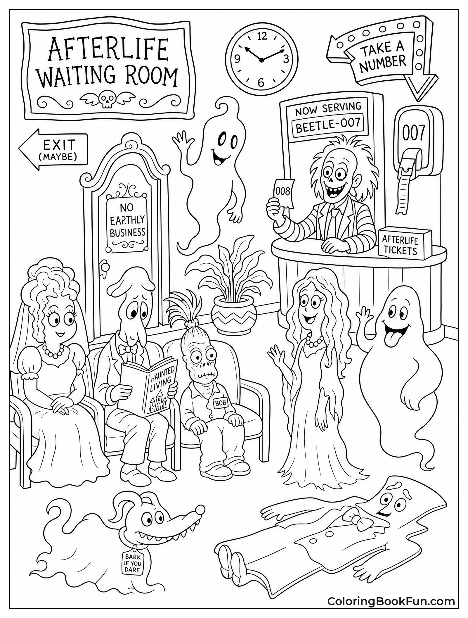 Quirky Ghosts in Waiting Room