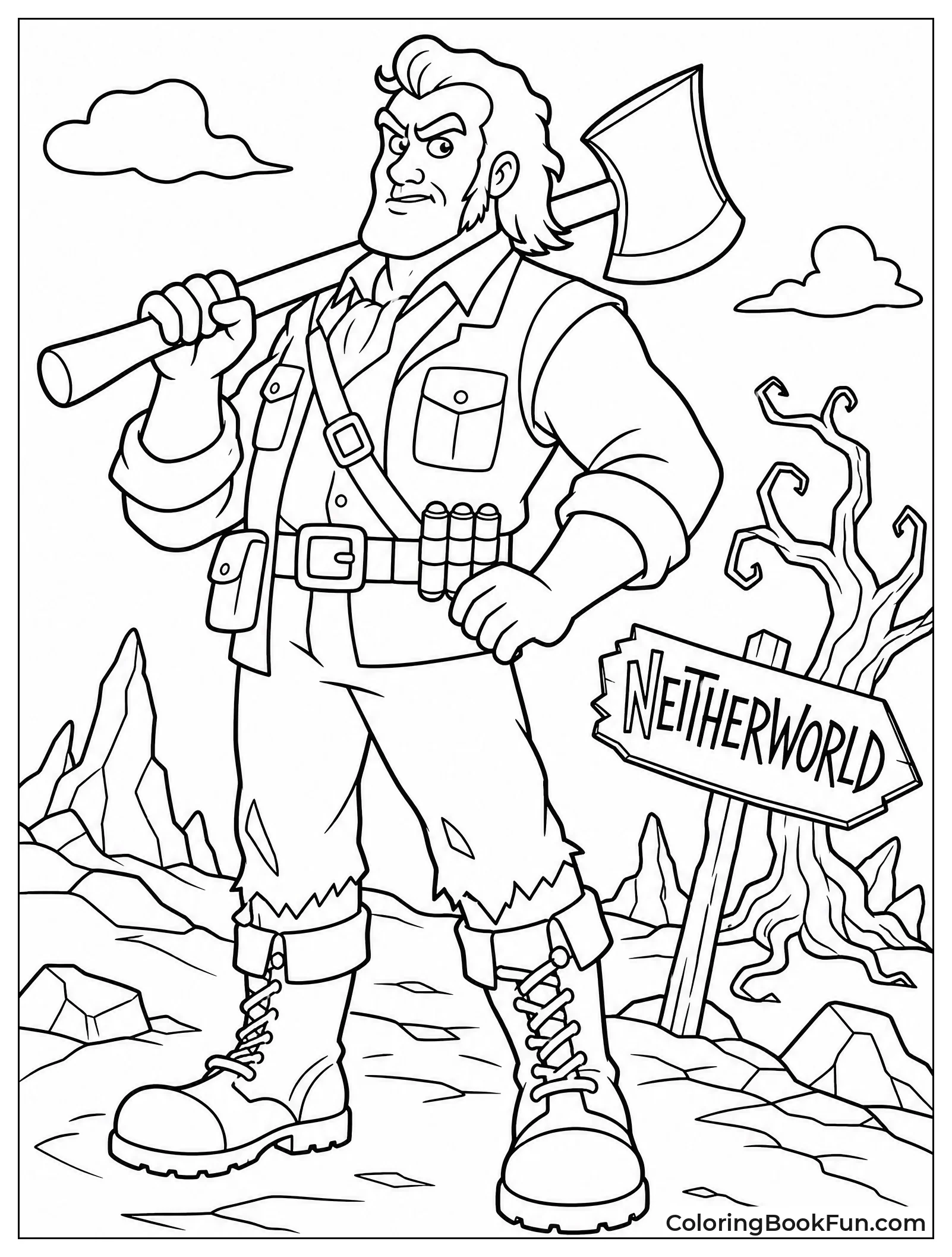 Harry the Hunter Holding Axe