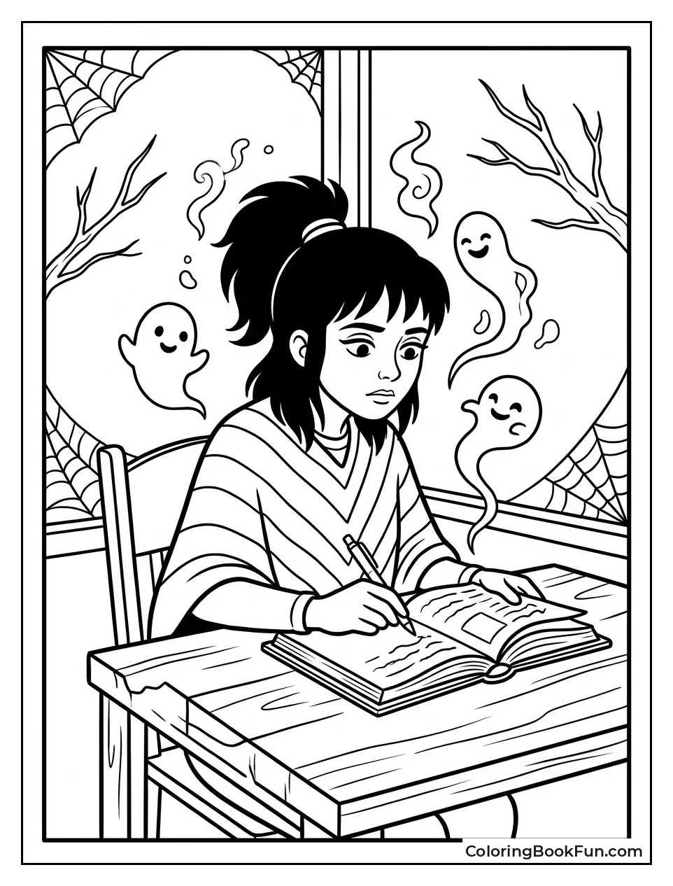 Lydia Writing in Her Journal