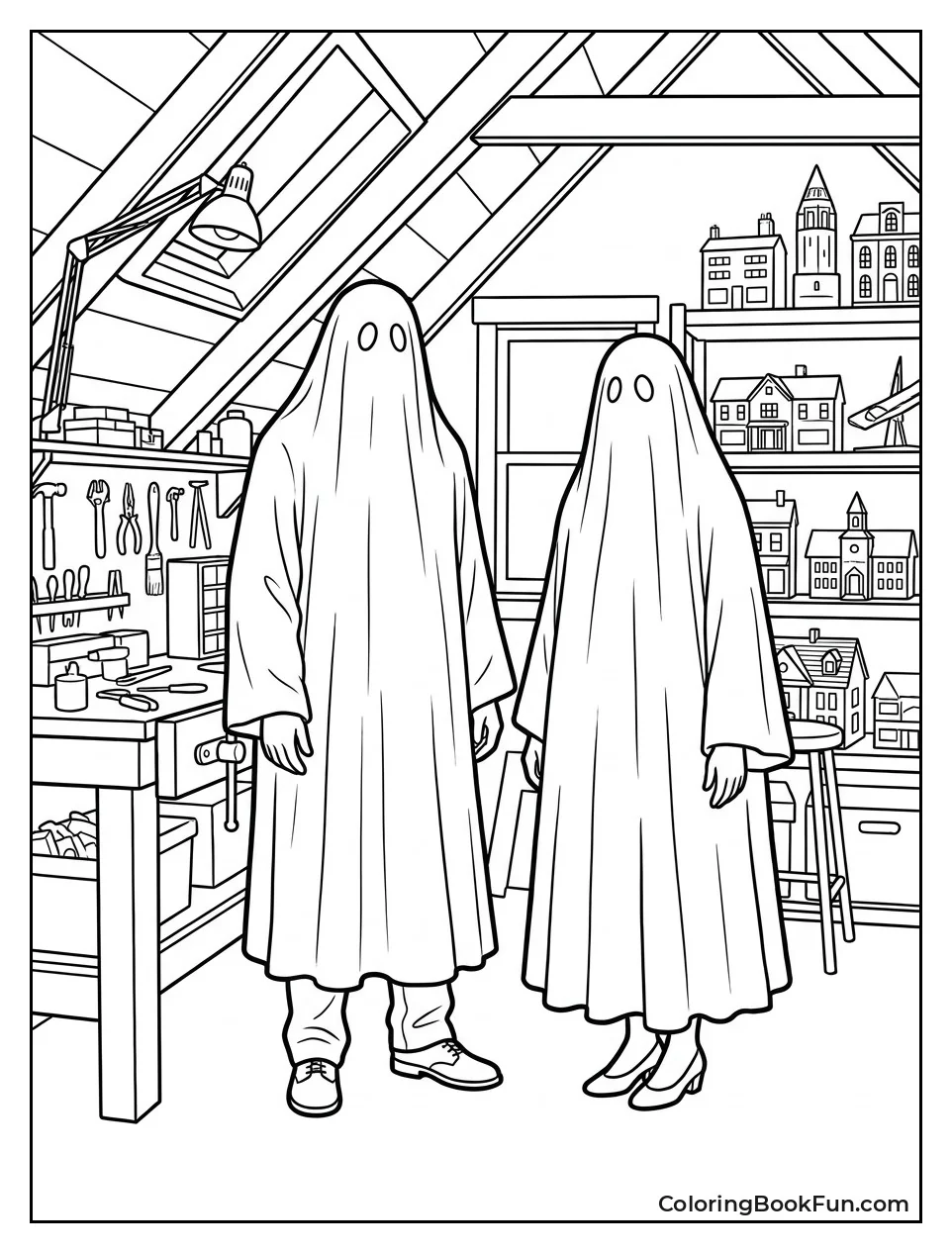Maitlands Standing in Attic Workshop