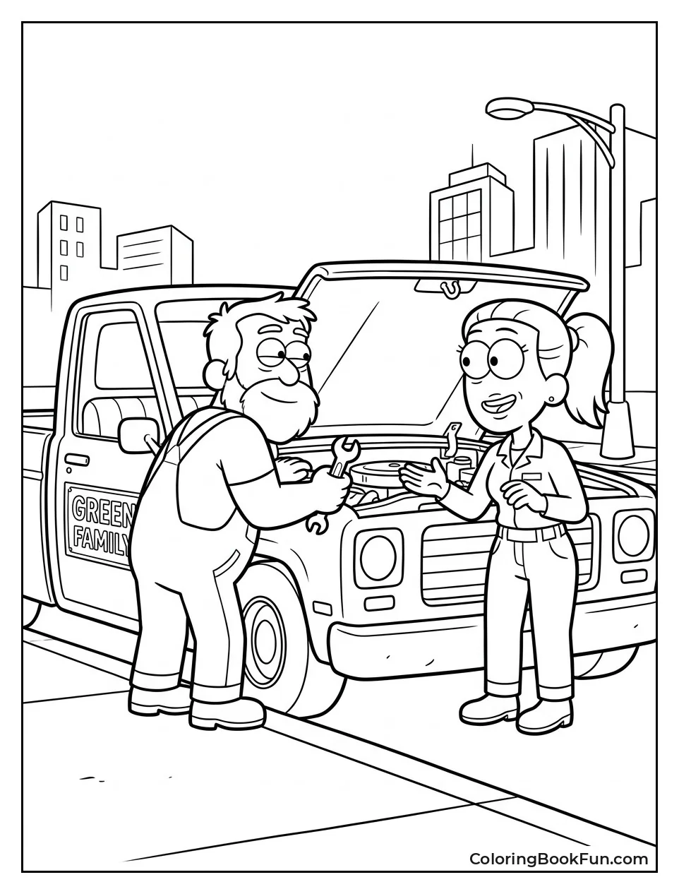 Bill and Nancy Fixing Truck