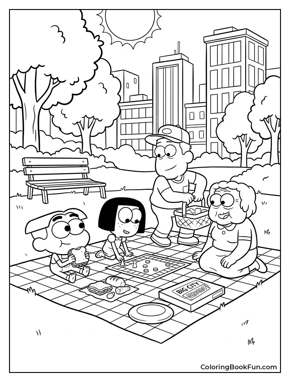 Family Having Picnic in Park