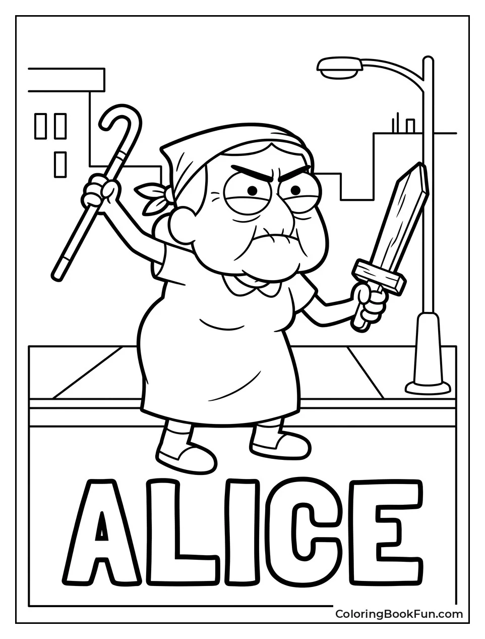 Gramma Ready with Sword